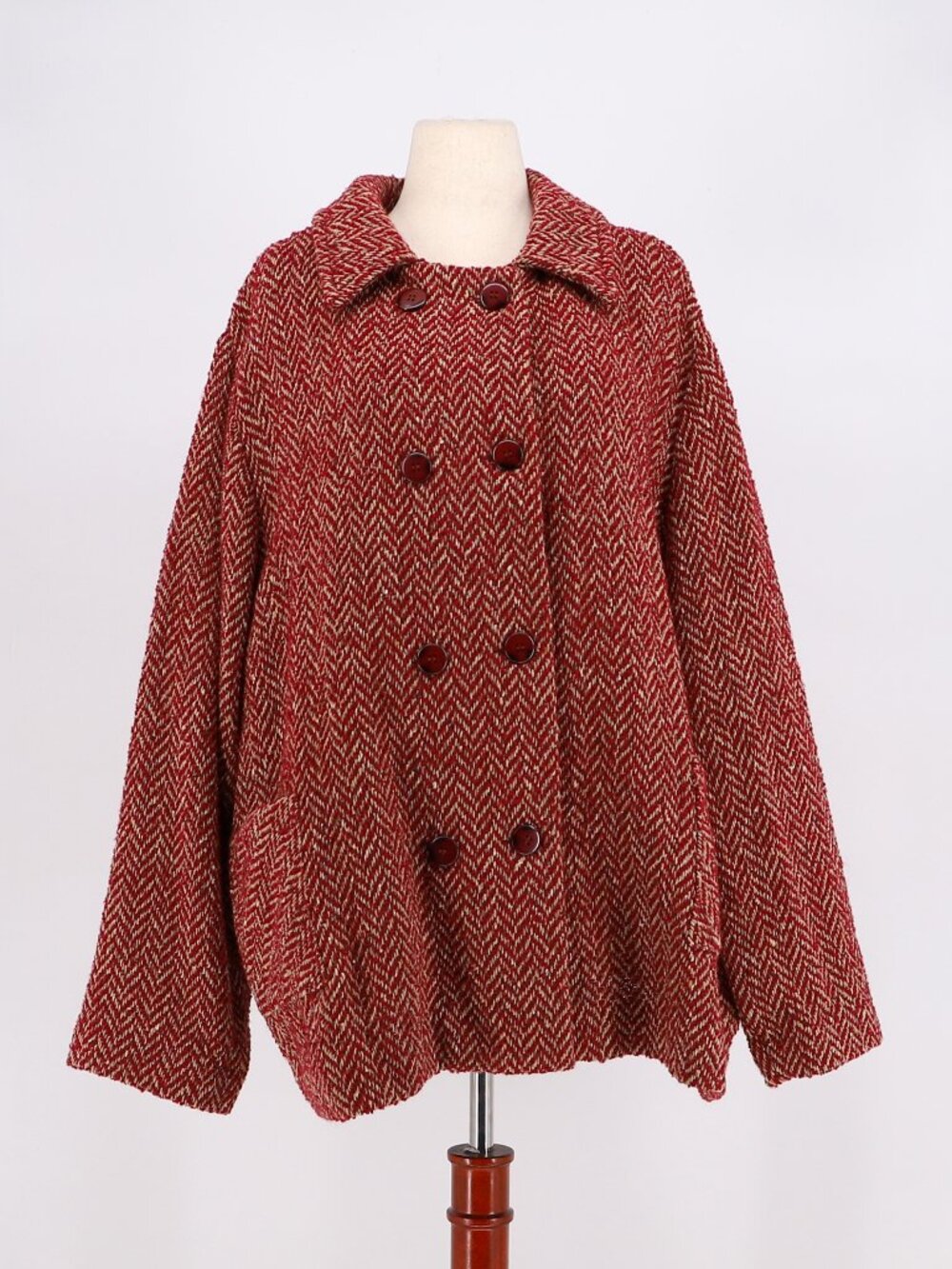Boyne Valley Weavers Irish Wool Alpaca Angora Herringbone Coat Jacket Size 3X